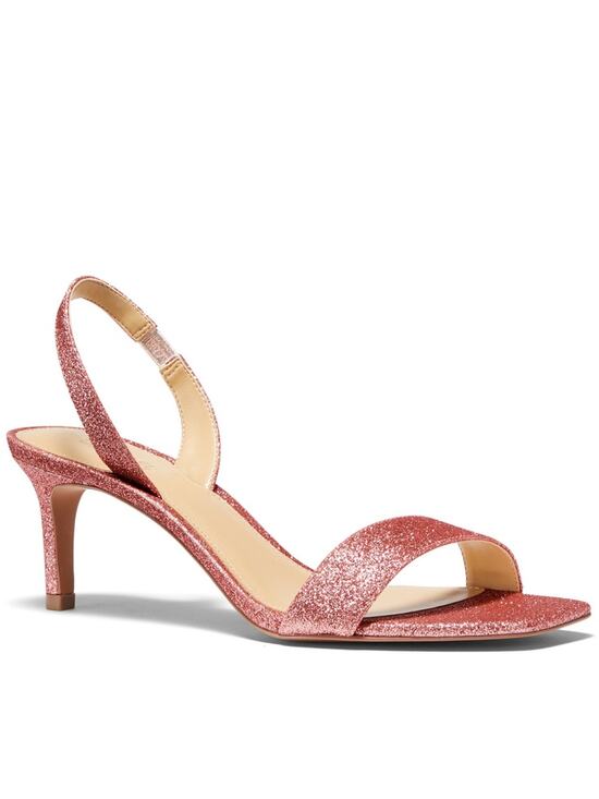 MICHAEL Michael Kors Shoes - NEW Michael Kors Mila Pixie Pink Fine Glitter Open Toe Kitten Heel Sandal  7.5